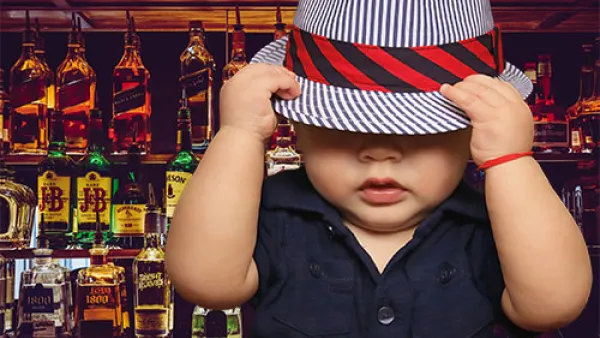 baby at a bar